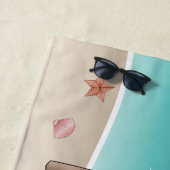 Blue Boston Terrier an einem tropischen Sommerstra Strandtuch (Beispiel)