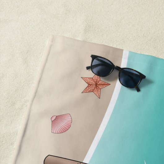 Blue Boston Terrier an einem tropischen Sommerstra Strandtuch (Beispiel)