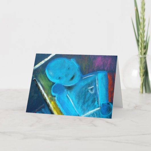 Blue Bot Note Card von Brad Hines Karte (Vorderseite)