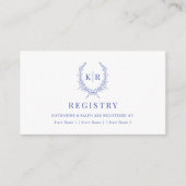Blue Botaniacal Ribbon Wappen Wedding Registry Begleitkarte (Vorderseite)