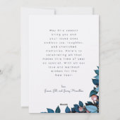 Blue Botanic 2 Foto Weihnachtskarte Feiertagskarte (Rückseite)