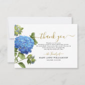 Blue Botanical Beerdigung Dankeschön Karte (Vorderseite)