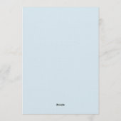 Blue Botanical Bloom Wedding Einladung (Rückseite)