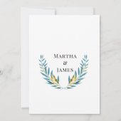 Blue Botanical Grand Party Wedite Einladung (Rückseite)