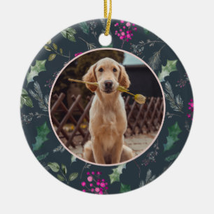 Blue Botanical Greenerenery Pet Baby First Christm Keramik Ornament