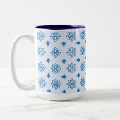 Blue Botanical Inspired Motif Zweifarbige Tasse (Links)
