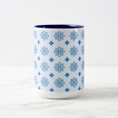 Blue Botanical Inspired Motif Zweifarbige Tasse (Mittel)