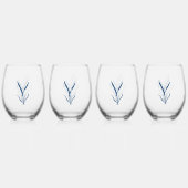 Blue Botanical | Minimal Coastal Weinglas Ohne Stiel (Hinten)