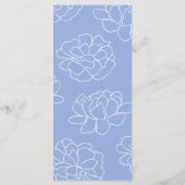 Blue Botanical Modern Wedding Menu Menükarte (Rückseite)