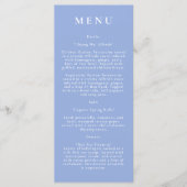 Blue Botanical Modern Wedding Menu Menükarte (Vorderseite)