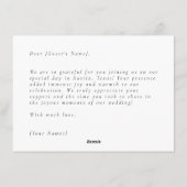 Blue Botanical Modern Wedding Thank You Card Einladung (Rückseite)