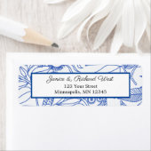 Blue Botanical Navy Frame Wedding Address (Insitu)