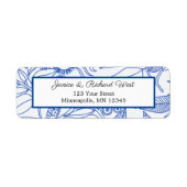 Blue Botanical Navy Frame Wedding Address (Vorne)