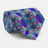 Blue Botanical Neck Tie Krawatte (Gerollt)