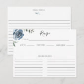 Blue Botanical Recipe Card Postkarte (Vorne/Hinten)