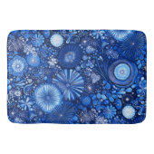 Blue Botanical Shibori Badematte (Vorderseite)