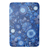 Blue Botanical Shibori Badematte (Vorderseite Vertikal)