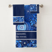 Blue Botanical Shibori Sprichwort Badhandtuch Set (Insitu)
