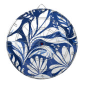 Blue Botanical Watercolor Floral Pattern Dartscheibe (vorne)
