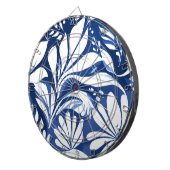 Blue Botanical Watercolor Floral Pattern Dartscheibe (Vorderseite rechts)