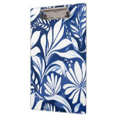 Blue Botanical Watercolor Floral Pattern Klemmbrett (Links)