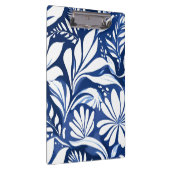 Blue Botanical Watercolor Floral Pattern Klemmbrett (Rechts)