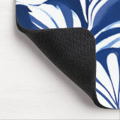 Blue Botanical Watercolor Floral Pattern Mousepad (Ecke)
