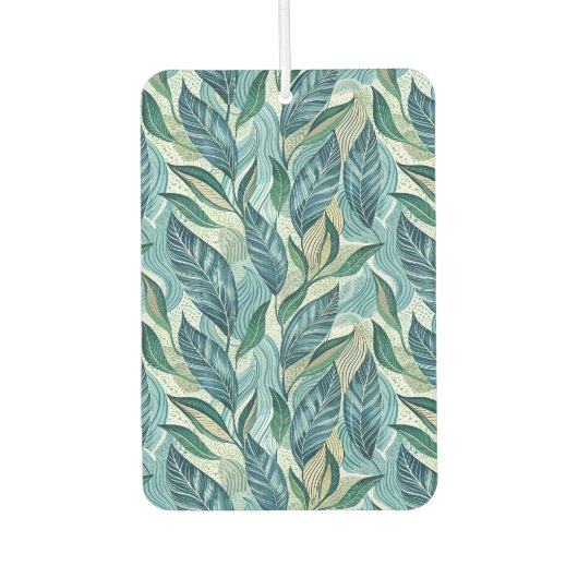 Blue Botanical Wave Modern Pattern Autolufterfrischer (Vorderseite)