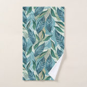 Blue Botanical Wave Modern Pattern Badhandtuch Set (Handtuch)