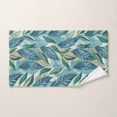 Blue Botanical Wave Modern Pattern Badhandtuch Set (Handtuch)