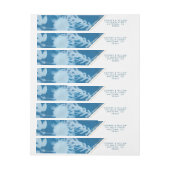 Blue Botanical Wraparound Address Label (Bogen)