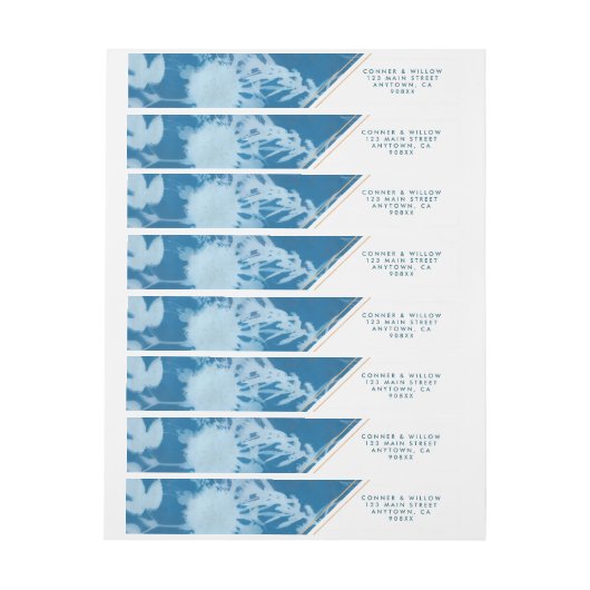 Blue Botanical Wraparound Address Label (Bogen)