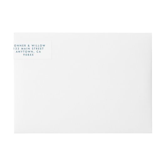 Blue Botanical Wraparound Address Label (Vorderseite)