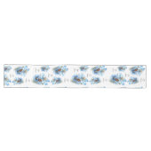Blue Botanical Wreath Wedding Decor Newlyweds Großer Tischläufer (Horizontal)