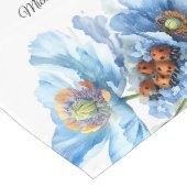 Blue Botanical  Wreath Wedding Decor Newlyweds Großer Tischläufer (Ecke)