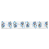 Blue Botanical  Wreath Wedding Decor Newlyweds Großer Tischläufer (Horizontal)