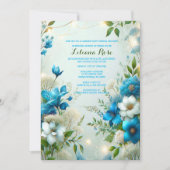 Blue Botanticals Garden Party Dusche von Bride-to- Einladung (Vorderseite)