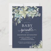 Blue Botantus Baby Sprinkle Einladung (Vorderseite)