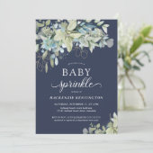 Blue Botantus Baby Sprinkle Einladung (Stehend Vorderseite)