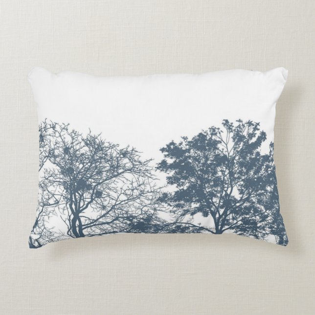 Blue Bottom Trees Boho Dekokissen (Vorderseite)