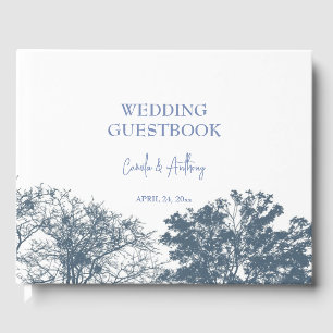 Blue Bottom Trees Boho Wedding Gästebuch
