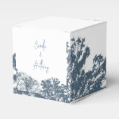 Blue Bottom Trees Boho Wedding Geschenkschachtel (Vorderseite)