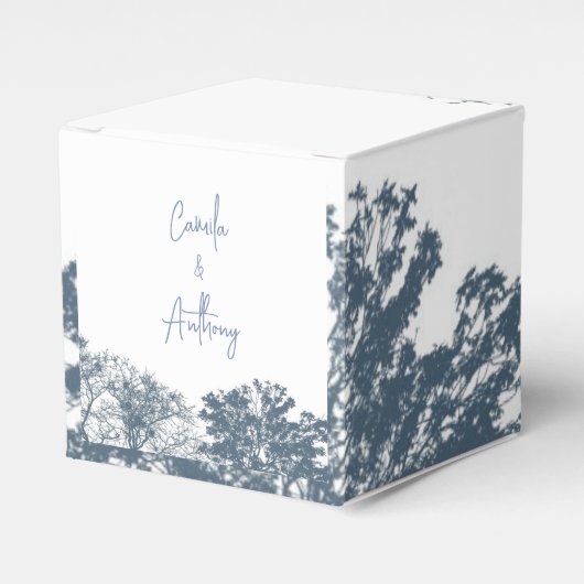 Blue Bottom Trees Boho Wedding Geschenkschachtel (Vorderseite)