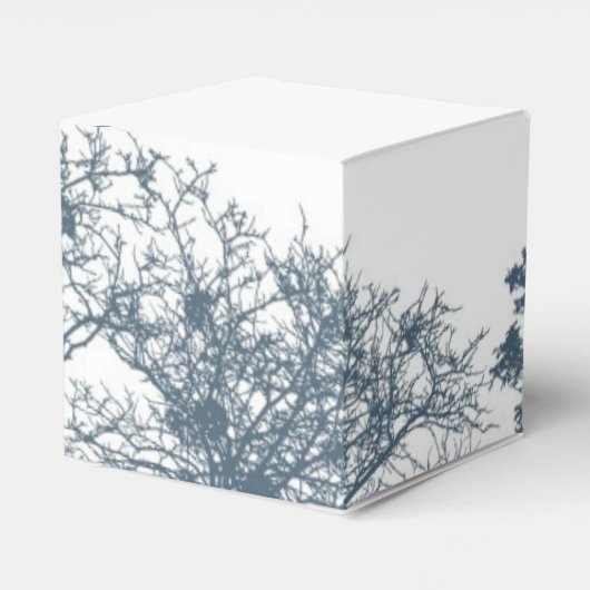 Blue Bottom Trees Boho Wedding Geschenkschachtel (Rückseite)