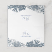 Blue Bottom Trees Boho Wedding Platzkarte (Außenseite Aufgefaltet)