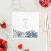 Blue Bottom Trees Boho Wedding Serviette (Beispiel)