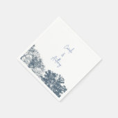 Blue Bottom Trees Boho Wedding Serviette (Ecke)