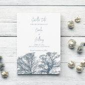 Blue Bottom Trees Tropical Boho Hochzeit Einladung