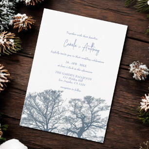 Blue Bottom Trees Tropical Boho Hochzeit Einladung