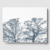 Blue Bottom Trees Tropical Boho Hochzeit Gästebuch (Rückseite)